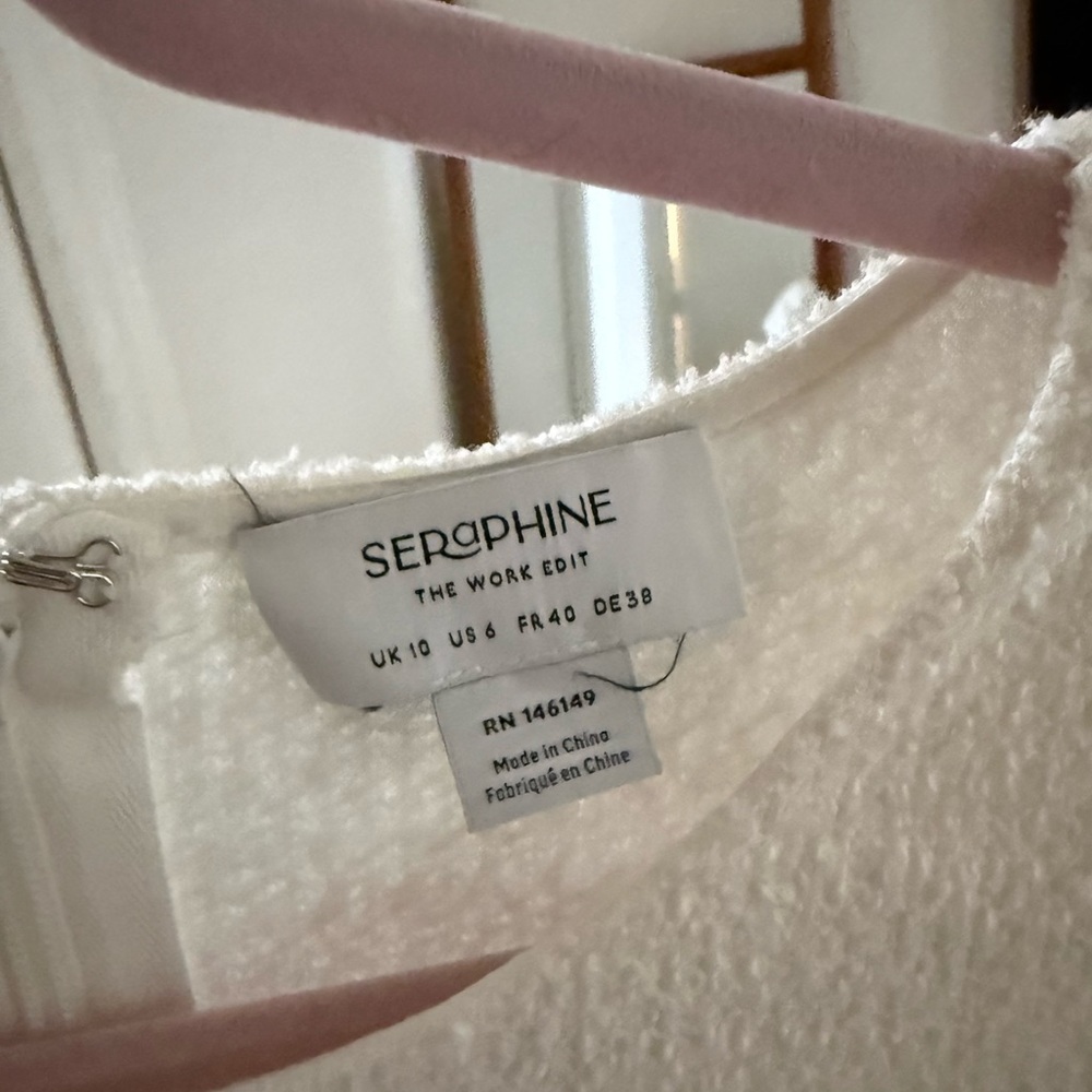 Seraphine Cream Textured Maternity Dress - Picture 6 of 6